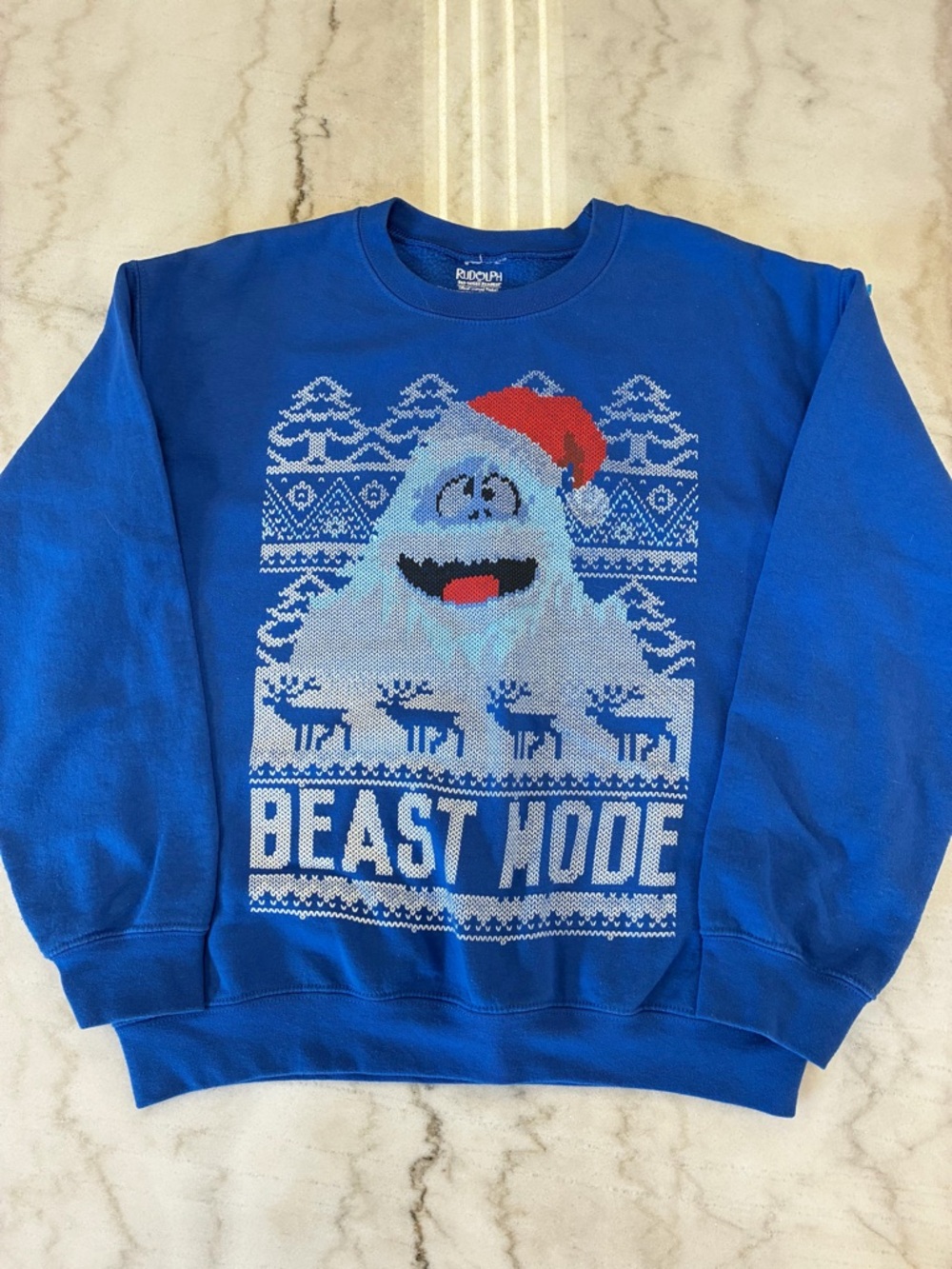 Royal Blue 'Beast Mode' Holiday Crewneck Sweatshirt